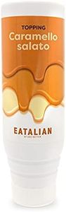EATALIAN by AMZ BETTER Topping au Goût de Caramel Salé, Crème Douce Protéique en Squeezer de 300 gr, Made in Italy, Sirop au Caramel Salé Idéal pour Garnir Glaces, Gâteaux et Desserts