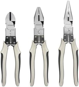 BOOSDEN 3 Pcs Multi Tool Pliers, Linesman Pliers, Diagonal Cutters Wire Cutters, Needle Nose Pliers, Combination Pliers Set, Pliers Tool Set