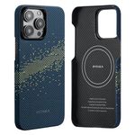 PITAKA Case Compatible with iPhone 15 Pro Max Aramid Fibre Ultra Thin Magnetic Protective Case with 3D Texture Feel Scratch-Resistant [MagEZ Case 4] Milky Way Galaxy