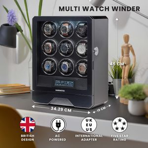 Barrington Automatic Watch Winder for 9 Watches – Quiet Motor