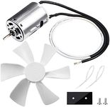 6 inch RV Vent Fan, 12V D-Shaft RV Fan Motor with White Fan Blade, RV Exhaust Fan with 2 Screws 2 Zip Ties and Template for mounting, Replacement Parts for RV Roof Celling Bathroom Exhaust