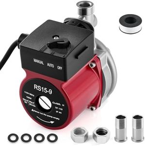 Crispaire Hot Water Recirculating Pump Pressure Booster Pump with Stainless Steel Head NPT 3/4" w/NPT 1/2" Adapter 304 Impeller High-Efficiency Motor Auto Start/Stop – for Low Pressure Showers Sinks