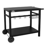 Dellonda Barbecue/Plancha Trolley for Outdoor Grilling/Cooking with Utensil Holder - DG45