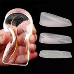 1 Pair Silicone Gel Height Increase Insole Heel Lifting Inserts Half Plain Gel Heel Pads Elastic Cushion Arch Support Insert