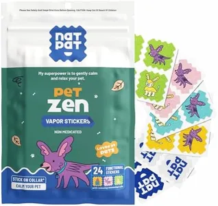 NATPAT Pet Zen Calming Patches for Dogs & Cats – Non-Medicated Effective Stress Relief for Travel, Fireworks & Separation Anxiety - Long Lasting & Non-Toxic (24 Patches) - Locket Sold separetely