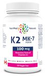 K2 MK-7 Vitamin 150 Veggie Caps - K2 Vitamin Supplement MK-7 Vitamin K-2 100 mcg - Heart Health - Cardiovascular Health - Blood Clotting - 3rd Party Tested - Formulated & Made in Canada