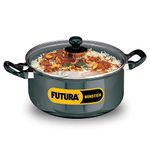 Hawkins Futura 5 Litre Cook n Serve Stewpot, Non Stick Pot with Glass Lid, Cooking Pot with Lid, Black (NST50G)