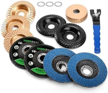 14pcs Wood Carving Disc Set for 4 in 4.5 in Angle Grinder, Woodworking Grinding Wheels Kit with 7/8"-5/8" Arbor for Quick Rough Cutting Shaping Sanding Polishing