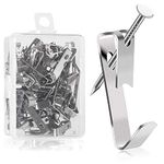 Picture Hanging Hooks with Nails, 30 lbs Heavy Duty Wall Hooks Picture Hangers for Hanging Frames Mirrors Paintings, Silver 80 pcs