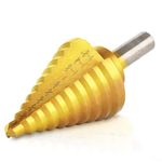 amoolo Titanium Step Drill Bit (10 Sizes), 1/4" to 1-3/8" HSS Unibit for Soft Metal Sheet, Wood, Plastic, Multiple Hole Drilling Cone Bit Set