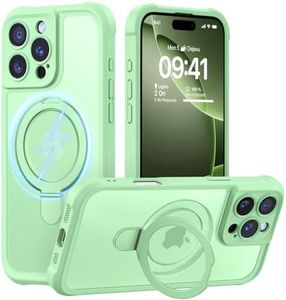 MOCCA Design for iPhone 16 Pro Case with Magnetic Invisible Stand [Full Camera Protection] [Compatible with Magsafe] Military Drop Shockproof Translucent Matte Phone Case Cover 6.3",Matcha Green
