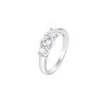 GIVA 925 Silver Zircon Trilogy of Love Ring, Fixed Size,Indian - 12, US - 6| Gifts for Women and Girls | With Certificate of Authenticity and 925 Stamp | 6 Months Warranty*