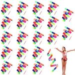 20Pcs Rainbow Dance Ribbon for Kids, Soft Rhythmic Gymnastics Ribbon Dancer Wand with Rod, 78.74 Inch Rainbow Ribbon Twirling Dance Streamers for Kids Girls Adults Artistic Dancing Training (Colorful)