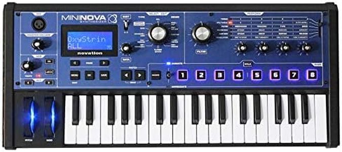 Novation MiniNova Analogue Modelling Compact 37 Mini-key Synth – Tough, compact, powerful mini-synth with pitch-correcting effect vocoder, 256 onboard sounds and five effects per voice layering Blue