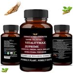 Vitality Max Supreme - Premium Vitality Health Supplement with Fenugreek, Panax Ginseng, Ashwagandha, Maca, Tribulus Terrestris, Himalayan Shilajit - 120 Vegan Supplements Capsules