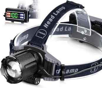 MIAOKE Linterna Frontal Led Recargable, Frontal Led Recargable 100000 Lumen Super Brillante IPX5 Impermeable 4 Modos con Indicador de Encendido y Luz de Advertencia para Correr al Aire Libre Camping