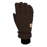 Carhartt Men's Insulated Duck/Synthetic Leather Knit Cuff Glove Cold Weather, Black, Medium