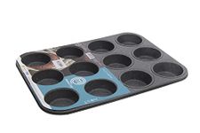 MasterChef Junior - 12 Cupcake Mould - Carbon Steel Design - Mould with Non-Stick Surface - 12 Small Spaces - Oven and Dishwasher Safe