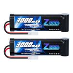 Zeee 8.4V 3000mAh NiMH Battery High Power RC Battery with Tamiya Plug for RC Car LOSI Associated HPI Tamiya Kyosho(2 Pack)