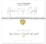 Life Charms Have A Heart Of Gold Bracelet, Silver