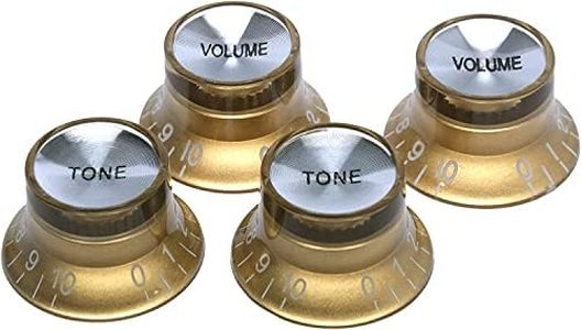 harpfeas 4PCS Imperial Inch Size 2 Volume and 2 Tone Speed Control Knobs Set for Gibson Les Paul Electric Guitar Replacement (Gold)