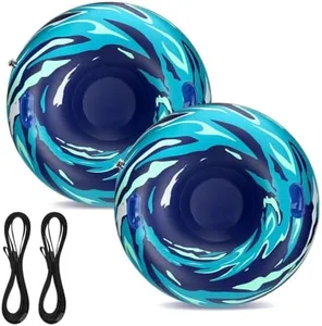 2 Packs Snow Tube with Towable Tow Rope, Heavy Duty Inflatable Sled for Kids & Adults Premium Abrasion-Resistant Thickened Bottom Sledding Tubes for Winter Outdoors Double Patch Kit Included (2, 36)