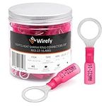 Wirefy Heat Shrink Ring Terminals 3/8" - Marine Grade Terminal Connectors - Waterproof Eyelet Wire Connectors - Red 22-16 AWG - 150 PCS