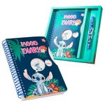 Disney Stitch A5 Notebook and Pen Set, 3D Diary Stationery Set Kids Journal for Girls Kids Diaries Stitch Toys