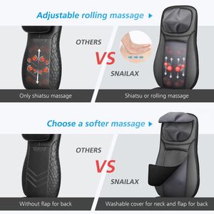 Snailax Shiatsu Back Massager – Deep Kneading Heat Therapy