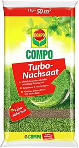 COMPO Turbo Nachsaat, Rasensamen, Schließt besonders schnell und zuverlässig Lücken im Rasen, Mit Keimsicherheit, 1 kg, 50 m²