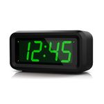 KWANWA Cordless Digital LED Alarm Clock With Big 1.2'' LED Time Display,AA Battery Operated Only,Can Be Placed Anywhere Without A Cumbersome Cord (Green display)