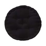 M-TEXITO Round Floor Cushions, Large Sitting Cushion, Cotton Cushion, Garden Cushion, Box Cushion for Sofa, Pooja, Yoga, Balcony (Pack of 1) (18 * 18 in, Black)