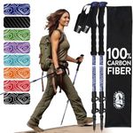 Carbon Fiber Trekking Poles for Hiking Collapsible, Nordic Walking Poles for Women, Lightweight Hiking Poles Women Lightweight Collapsible, Walking Sticks for Hiking for Seniors - Blue EVA Foam