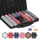 LUOBAO Poker Chips Set,500 Pcs Poker Chips for Texas Holdem,Blackjack,with High-Strength Oxford Cloth Handbag