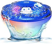 Pyle PLEDFN8.5 Fountain with 6 Mode LED Light Show, Water Resistance IP68, Built in Rechargeable Battery, Floating Sprinkler for Swimming Pools & Pond, Multi-Color