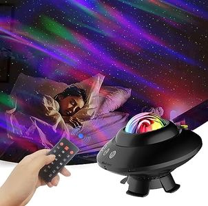 Fagele Flying Saucer Star Projector, Bedroom Galaxy Projector, Bluetooth Speaker Aurora Projector, Glow-in-The-Dark Projector for Kids, Adult playroom, Home Theatre, Ceiling, Room Decoration