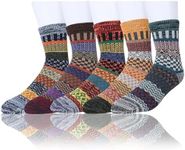 Benefeet Sox Mens Funny Crazy Socks Boys Cool Novelty Fun Crew Socks Food Animal Patterned Design Basketball Socks, 5 Pack-vintage Pattern3