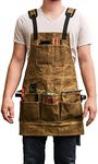 Luchuan Waxed Canvas Tool Apron with Many Tool Pockets(26.5inch x 26.5inch)