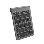 Cateck Bluetooth Numeric Keypad, Portable Wireless Bluetooth 22 Keys Number Pad Keyboard with Multiple Shortcuts for Computer/Notebook/Laptop/Desktop/Tablet, Cool Gray