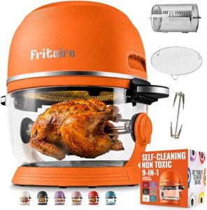Non Toxic Air Fryer™ - Glass AirFryer 5 Quart w/ 360 Visibility, Self-Cleaning, 400F Vortex Air Fryer for Even Cooking, BPA-Free Teflon Free, 6-in-1 Functions, Rotisserie, Roast, Bake, Orange