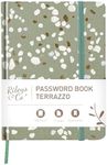 Rileys & Co. Terrazzo Elegance Password Book | Alphabetical Tabs, Password Organizer, Secure Internet & Website Login Keeper, Username Storage | Stylish and Durable (Green, 20.3 x 15.2 cm)