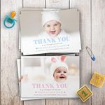 Baby Thank You Cards, Personalised, Birth Announcement, Girl or Boy Thank You Cards (Design 12)