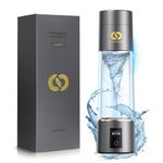 PUREPEBRIX Hydrogen Water Bottle Generator - Up to 6360 PPB - Certified Portable H2 Generator with SPE/PEM Technology, OLED Display - Ultra-Long Battery Life, Healthy Hydration Gift (Grey)