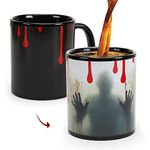 Halloween Mug, Zombie Color Changing Mugs 11oz, Ghost Ceramic Coffee Mug Heat Sensitive Cup, Walking Corpse Coffee Cups, Magic Gifts for Kids Christmas Birthday.