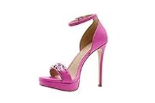 MICHAEL KORS Women's Jordyn Platform Sandal, Cerise, 8 UK