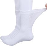 YUEDGE Men’s Diabetic Socks Bamboo Comfort Cushioned Sole Elastic Free Non-Binding Loose Socks for Diabetes,5 Pairs/Pack