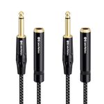 Cable Matters 2-Pack 1/4 Inch TS Extension Cable in Black - 6 Feet / 1.8 Meters, Guitar Extension Cable, 1/4 Instrument Extension Cable