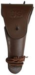 US WW2 .45 Brown Hip M1911 Colt Pistol Leather Hip Holster - Dark Brown