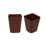 Gluman Open-Top Waste Bin for Home and Office | High Grade Plastic | Conveniently Small and Portable Size | Durable & Long-lasting (7 Litre Bin) (Brown (Pack of 2))