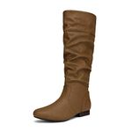 DREAM PAIRS Women's Knee High Pull On Fall Weather Winter Boots,Size 7,Camel,BLVD